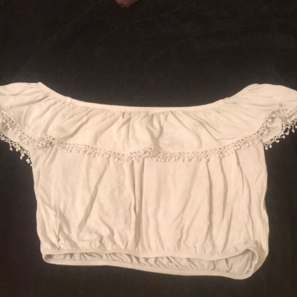 L.A Hearts (PacSun) white festive crop top